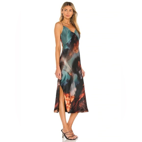All Saints Dresses & Skirts - ALLSAINTS Melody Epiphany Dress in Dusk Red Silk Blend Slip Dress Revolve Size 6
